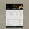 Moody Food Restaurant Invoice Concept Mock-Up Psd