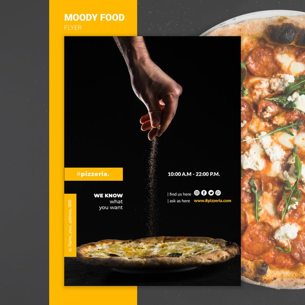 Moody Restaurant Food Flyer Mock-Up Psd