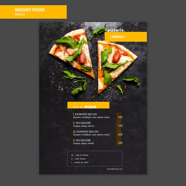 Moody Restaurant Food Menu Mock-Up Psd
