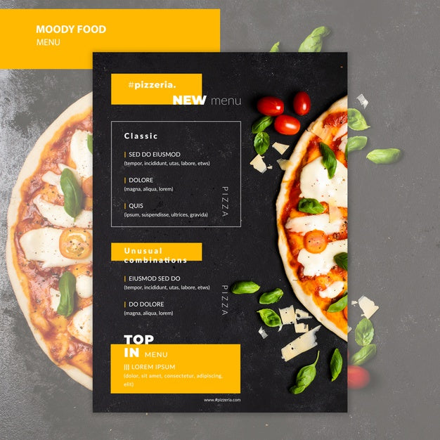 Moody Restaurant Food Menu Mock-Up Psd