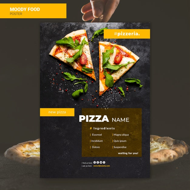 Moody Restaurant Food Poster Mock-Up Psd
