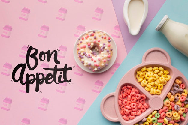 Morning Breakfast At Home With Cereals And Milk Psd