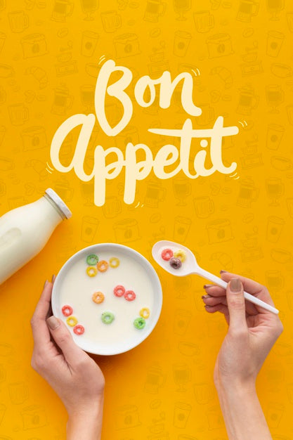 Morning Breakfast With Milk And Cereals Psd