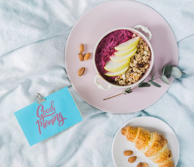 Morning Granola Parfait Purple Bowl Psd