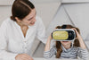 Mother And Little Girl With Virtual Reality Headset Psd