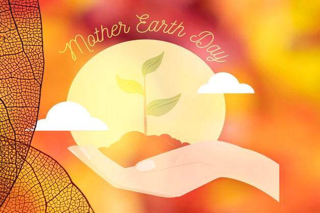 Mother Earth Day With Translucent Leaves Psd