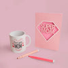 Mother'S Day Card And Mug With Markers Psd