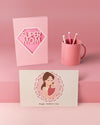 Mother'S Day Card And Mug With Mock-Up Psd