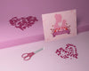 Mother'S Day Card And Scissors With Mock-Up Psd