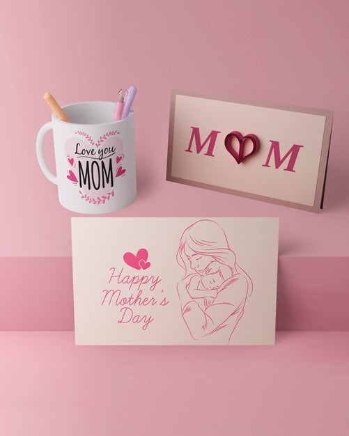 Mother'S Day Card Concept With Mock-Up Psd