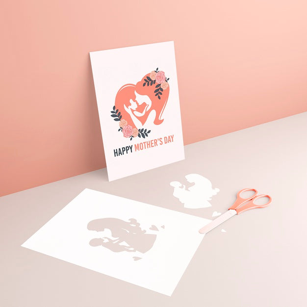 Mother'S Day Card Concept With Mock-Up Psd