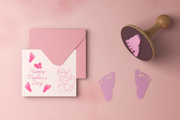 Mother'S Day Celebration Card With Mock-Up Psd