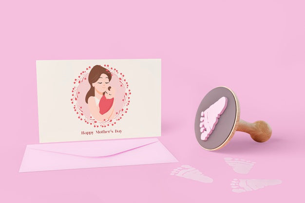 Mother'S Day Celebration Card With Mock-Up Psd