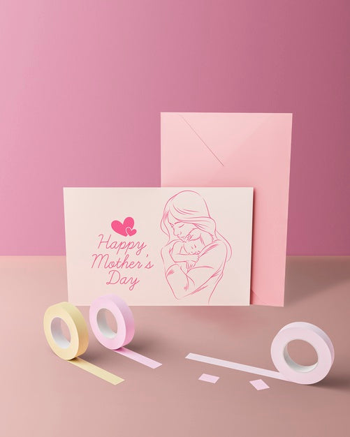 Mother'S Day Celebration Card With Mock-Up Psd