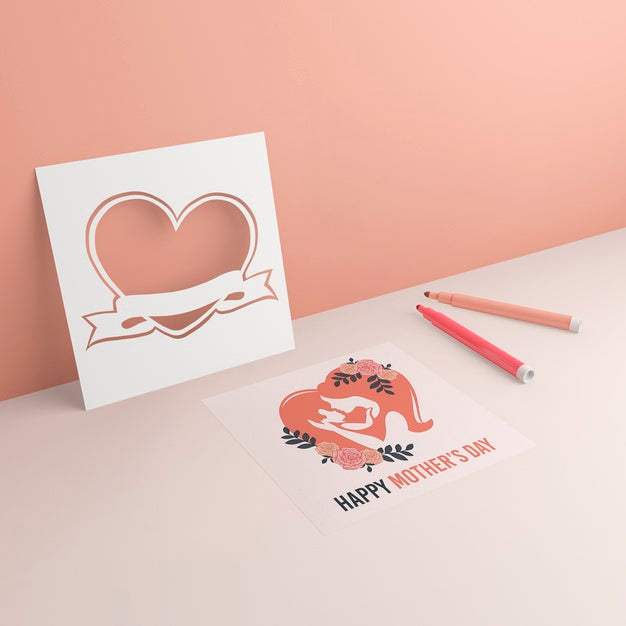 Mother'S Day Celebration Card With Mock-Up Psd