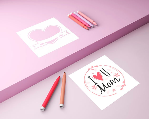 Mother'S Day Celebration Card With Mock-Up Psd