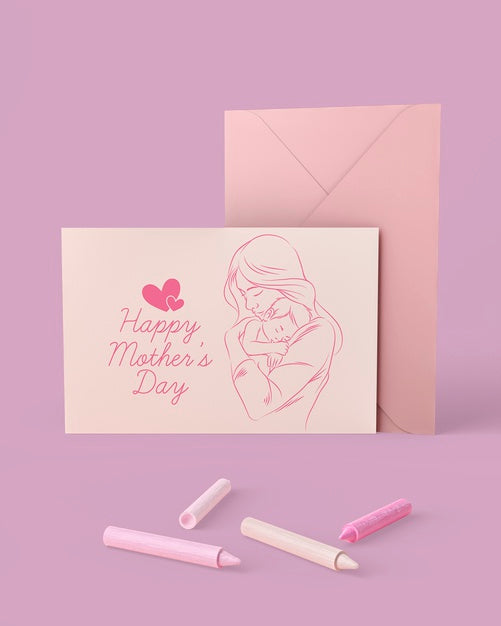 Mother'S Day Celebration Card With Mock-Up Psd