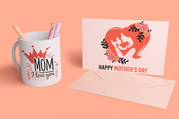 Mother'S Day Greeting Card With Mock-Up Concept Psd