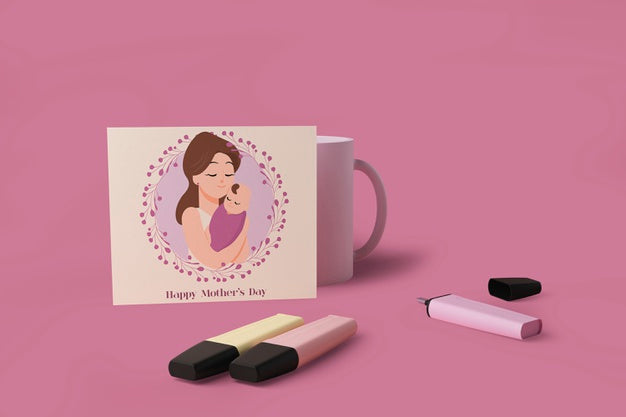 Mother'S Day Greeting Card With Mock-Up Psd