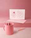 Mother'S Day Love Card And Mug With Markers Psd