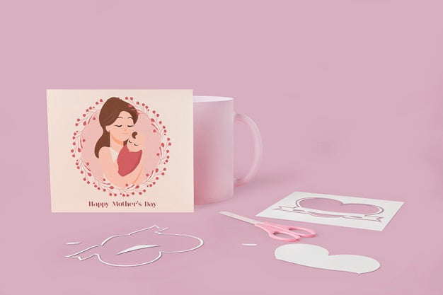 Mother'S Day Love Card With Mock-Up Concept Psd