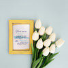 Mother'S Day Mockup Frame With Tulips Psd