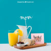 Mothers Day Mockup With Breakfast Psd