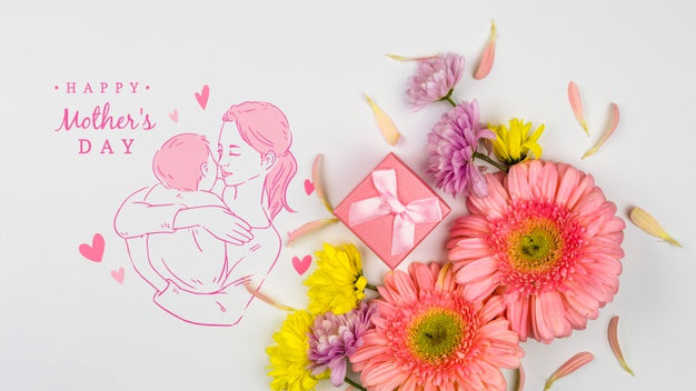 Mothers Day Mockup With Copyspace Psd