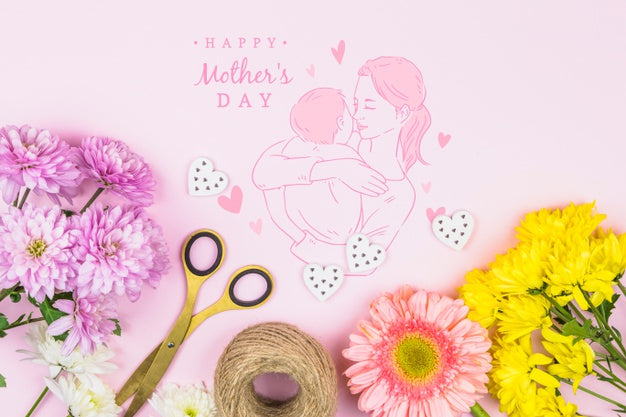 Mothers Day Mockup With Copyspace Psd