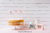 Mothers Day Mockup With Delicious Cake Psd