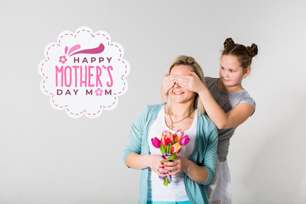 Mothers Day Portrait With Label Psd