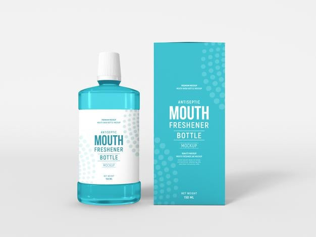 Mouth Freshner Plastic Bottle Packaging Mockup Psd