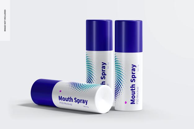 Mouth Sprays Set Mockup Psd