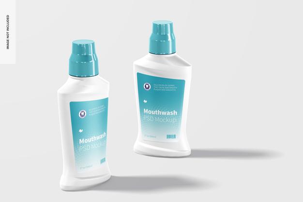 Mouthwash Bottles Mockup Psd