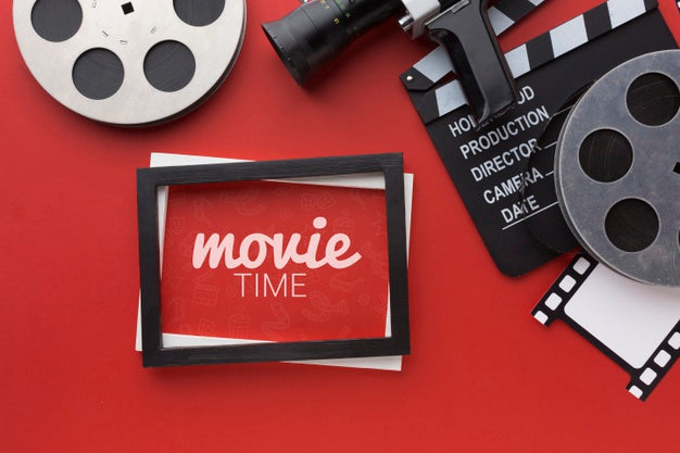 Movie Clapper Board And Mock-Up Frame Psd