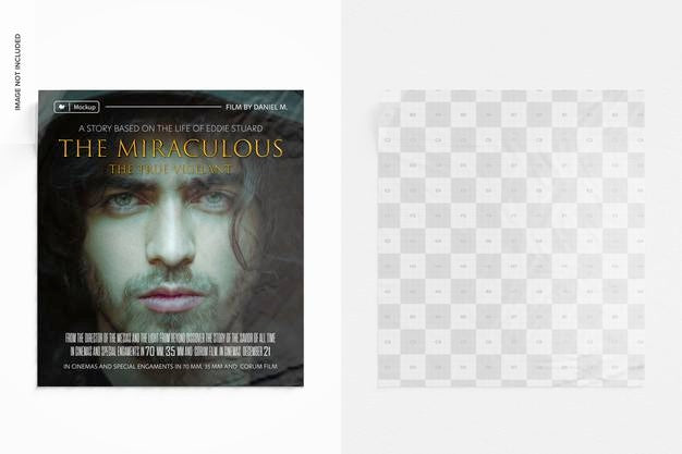 Movie Poster On Exterior Wall Mockup, Front View Psd