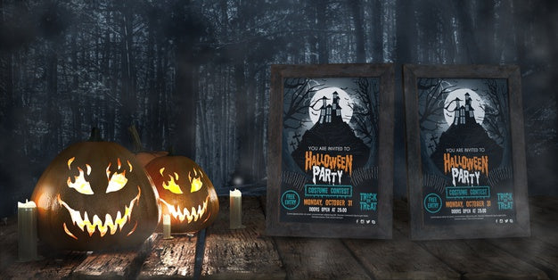 Movie Posters For Halloween Celebration Psd