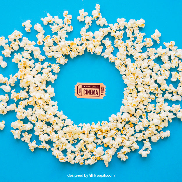 Movie Ticket And Popcorn Psd