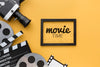 Movie Time Mock-Up In Frame And Props Psd