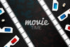 Movie Time With Film Strip And 3D Glasses Psd