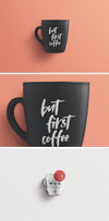 Black Coffee or Tea Mug PSD Mockup