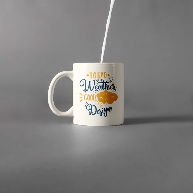 Mug Mockup With Milk Psd