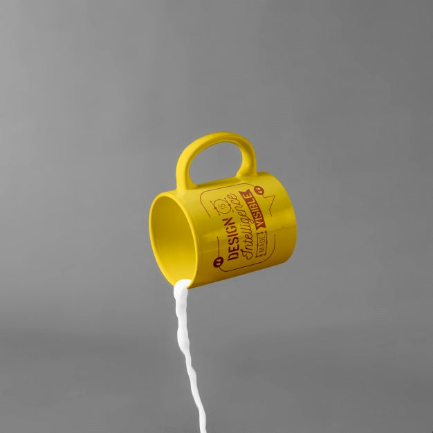Mug Mockup With Milk Psd