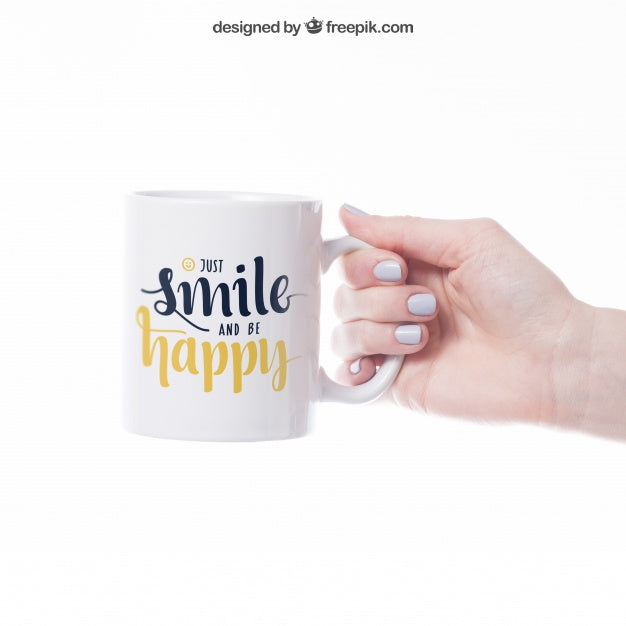 Coffee Mug Mockup in a Hand