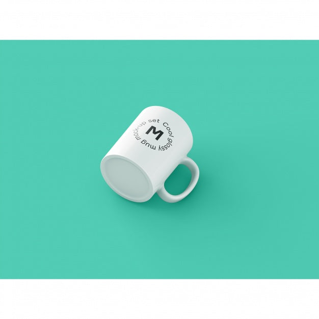 Mug On Green Background Mock Up Psd