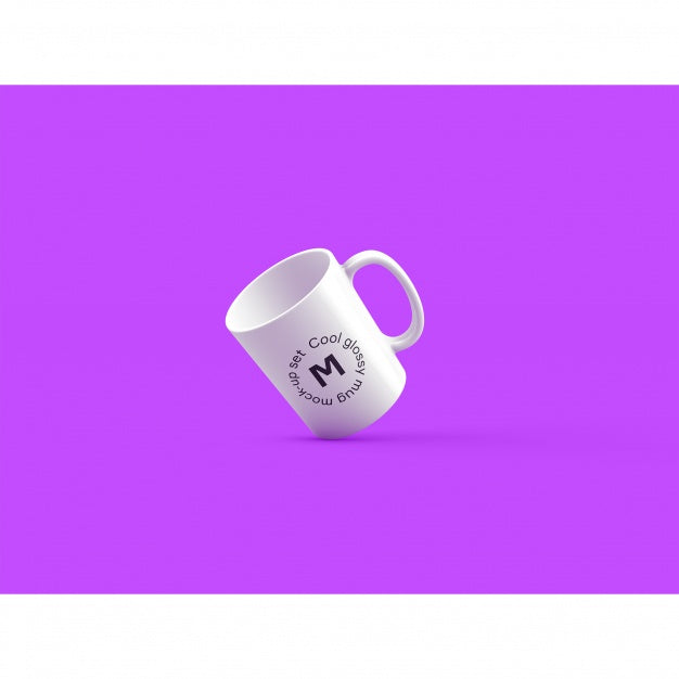 Mug On Purple Background Mock Up Psd