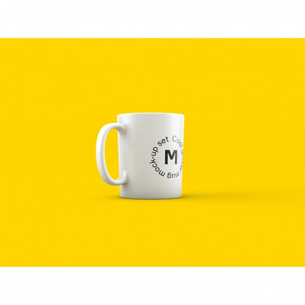 Mug On Yellow Background Mock Up Psd