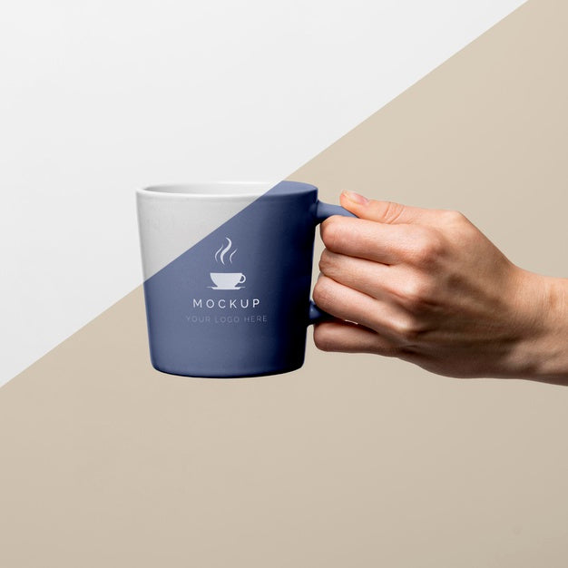 Mug With Coffee Mock Up On Table Psd