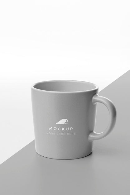 Mug With Coffee Mock Up On Table Psd