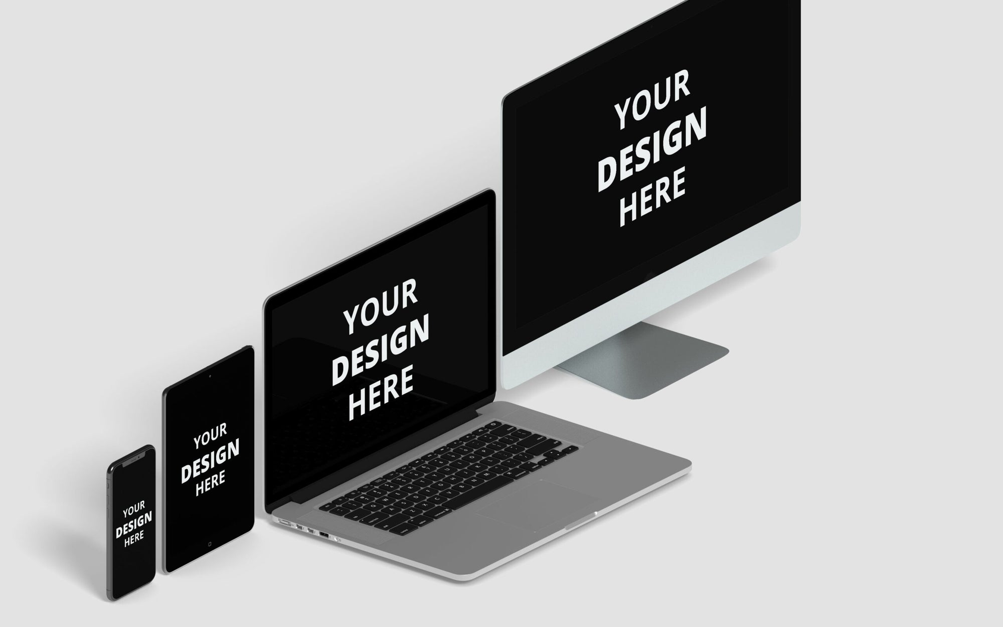 Multi Devices Isometric Mock-Ups